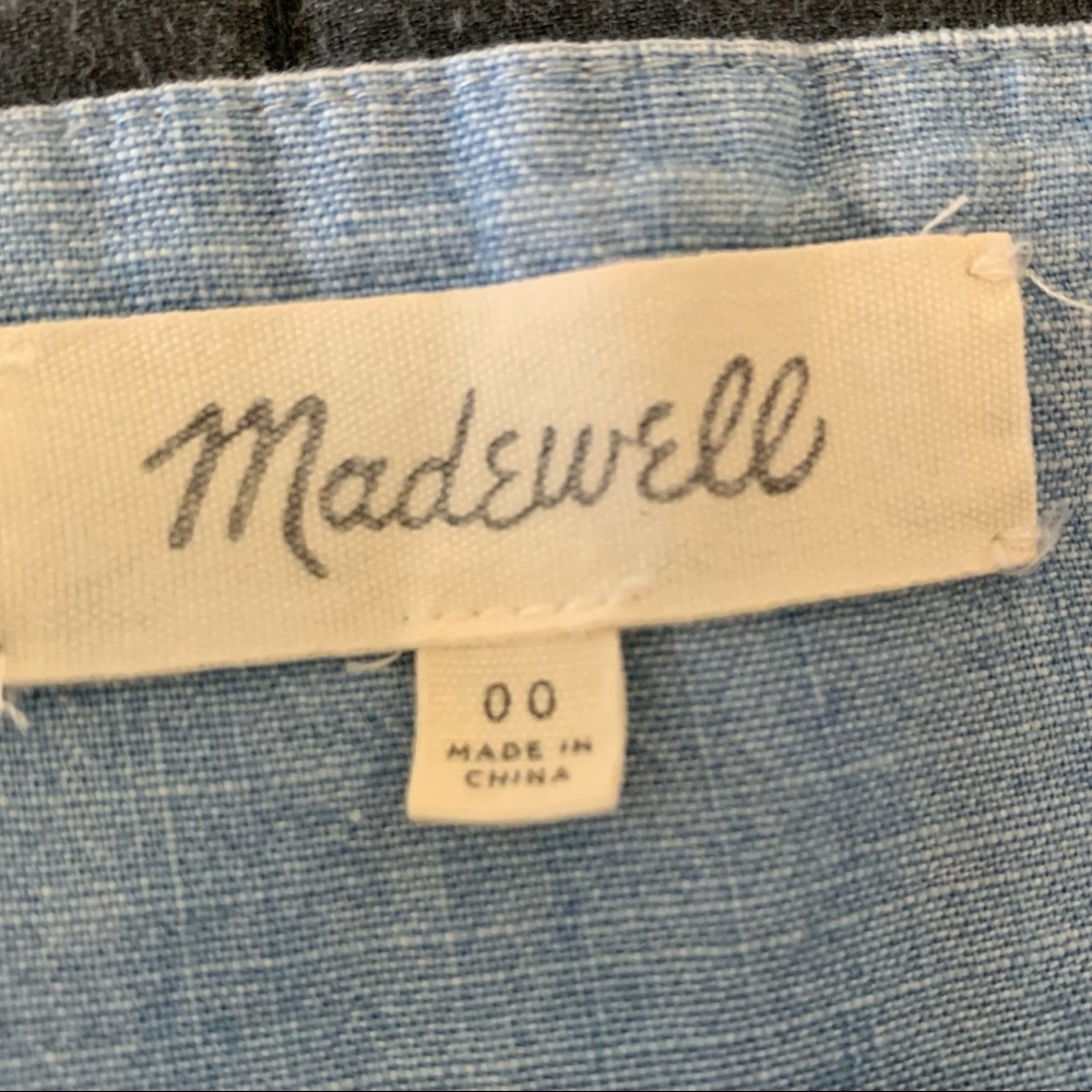 Madewell Chambray Tie-Front Keyhole Cami Top Cotton 00 - Picture 13 of 16